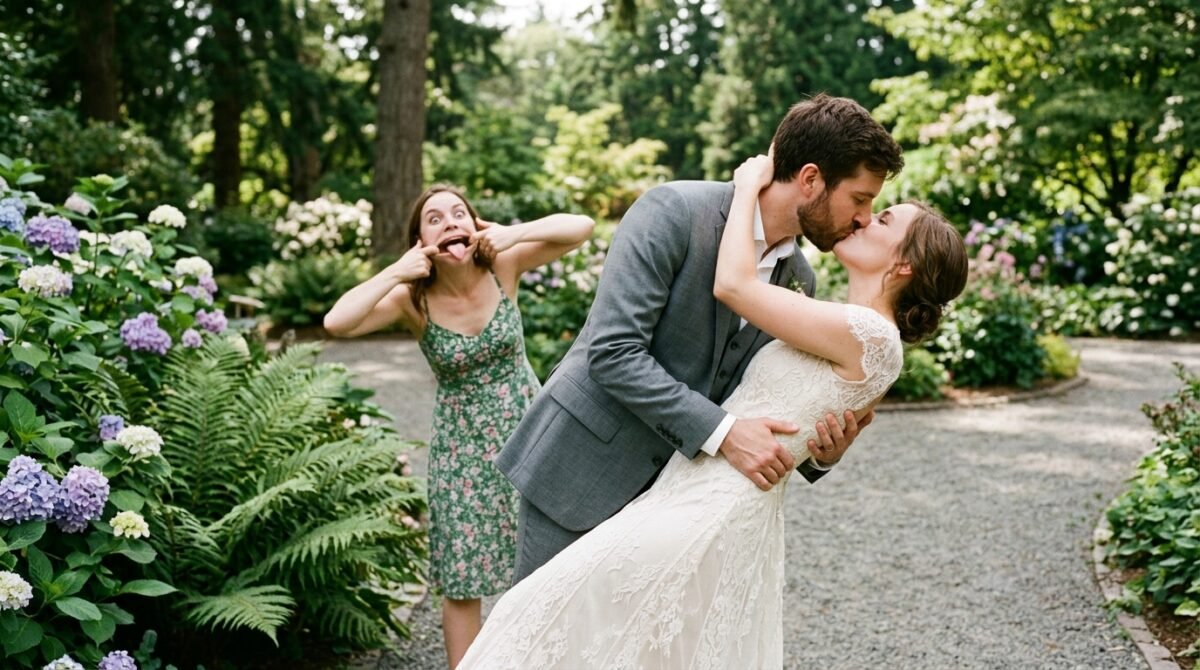 My Best Friend Intentionally Staged Joke Faces In Every Single Expensive Engagement Shot, So I Sent Her The Retouching Invoice