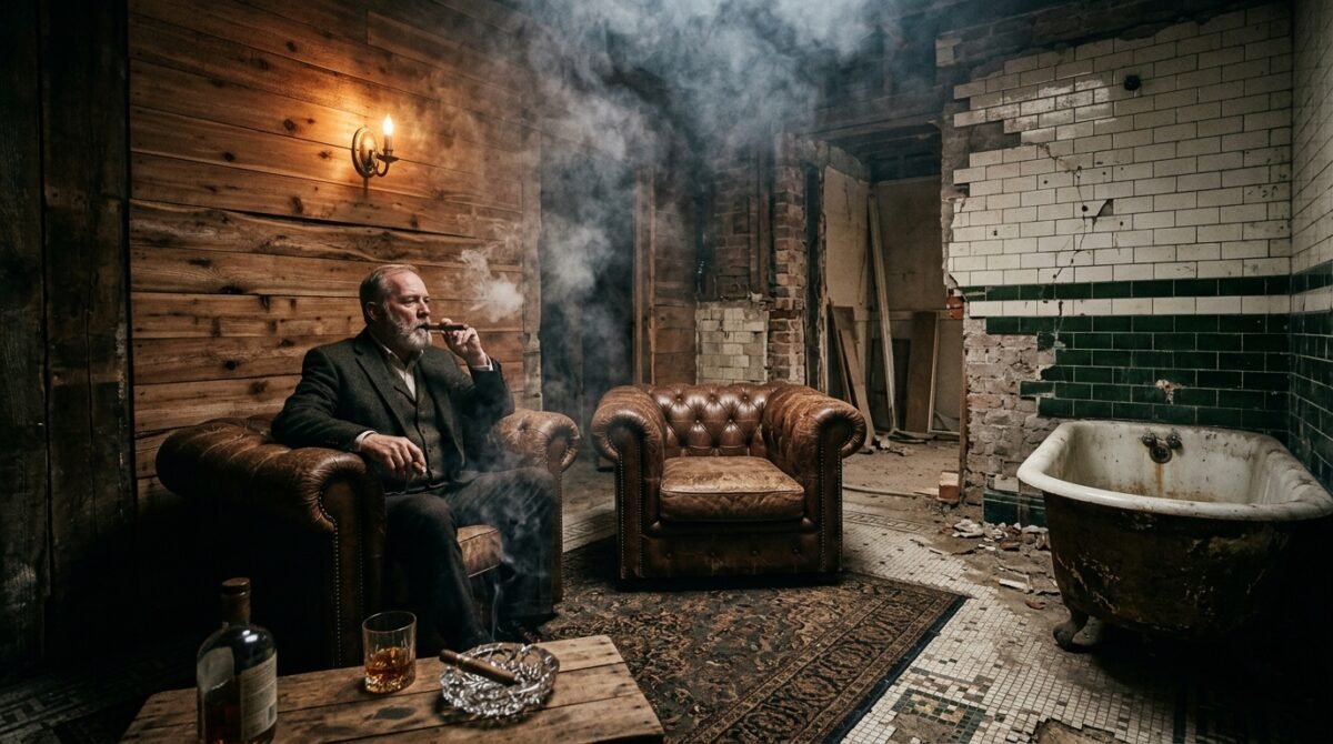 My Husband Disassembled Our Historic Bathroom To Build An Indoor Cigar Lounge, So I Halted All Joint Bill Payments