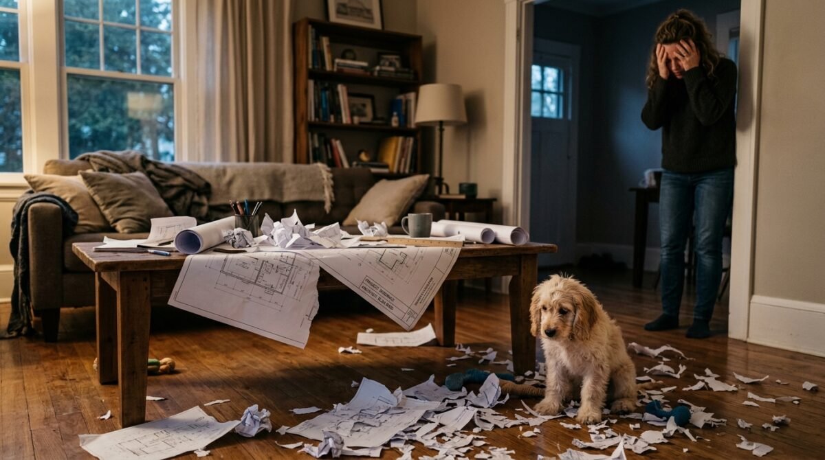 My Roommate Laughed Off Her Puppy Eating My $1,500 Architecture Blueprints, So I Took Her To Small Claims Court