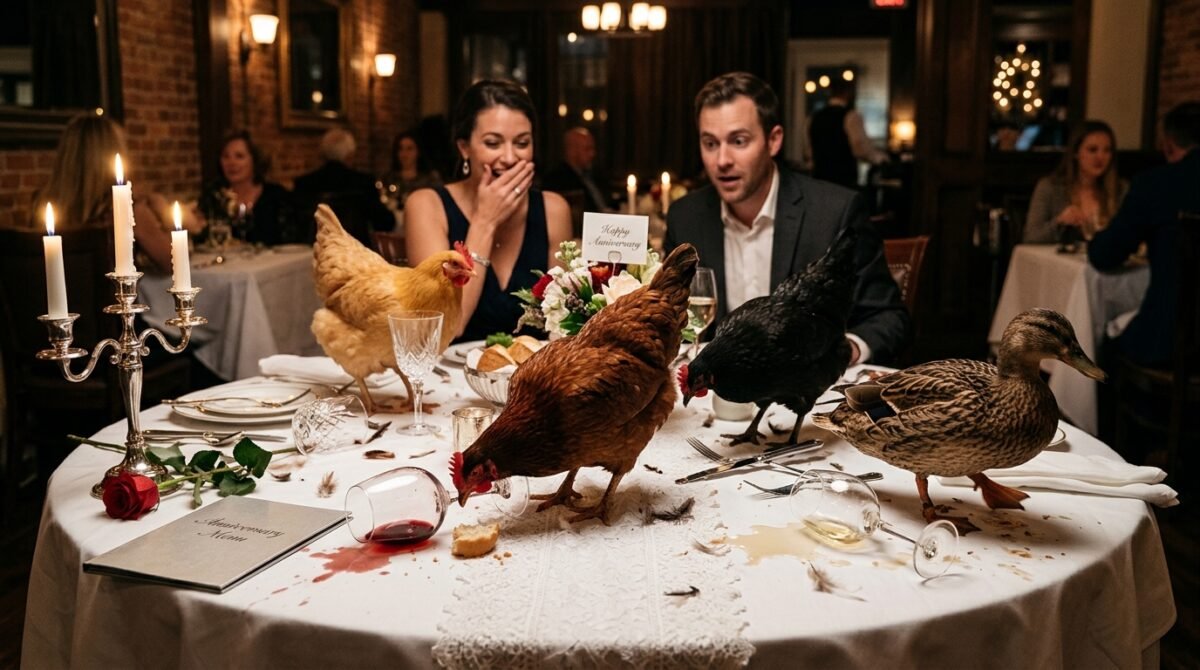 My Sister Brought Her Five Uncaged Farm Birds To My Anniversary Dinner, So I Locked The Patio Doors And Canceled Dessert
